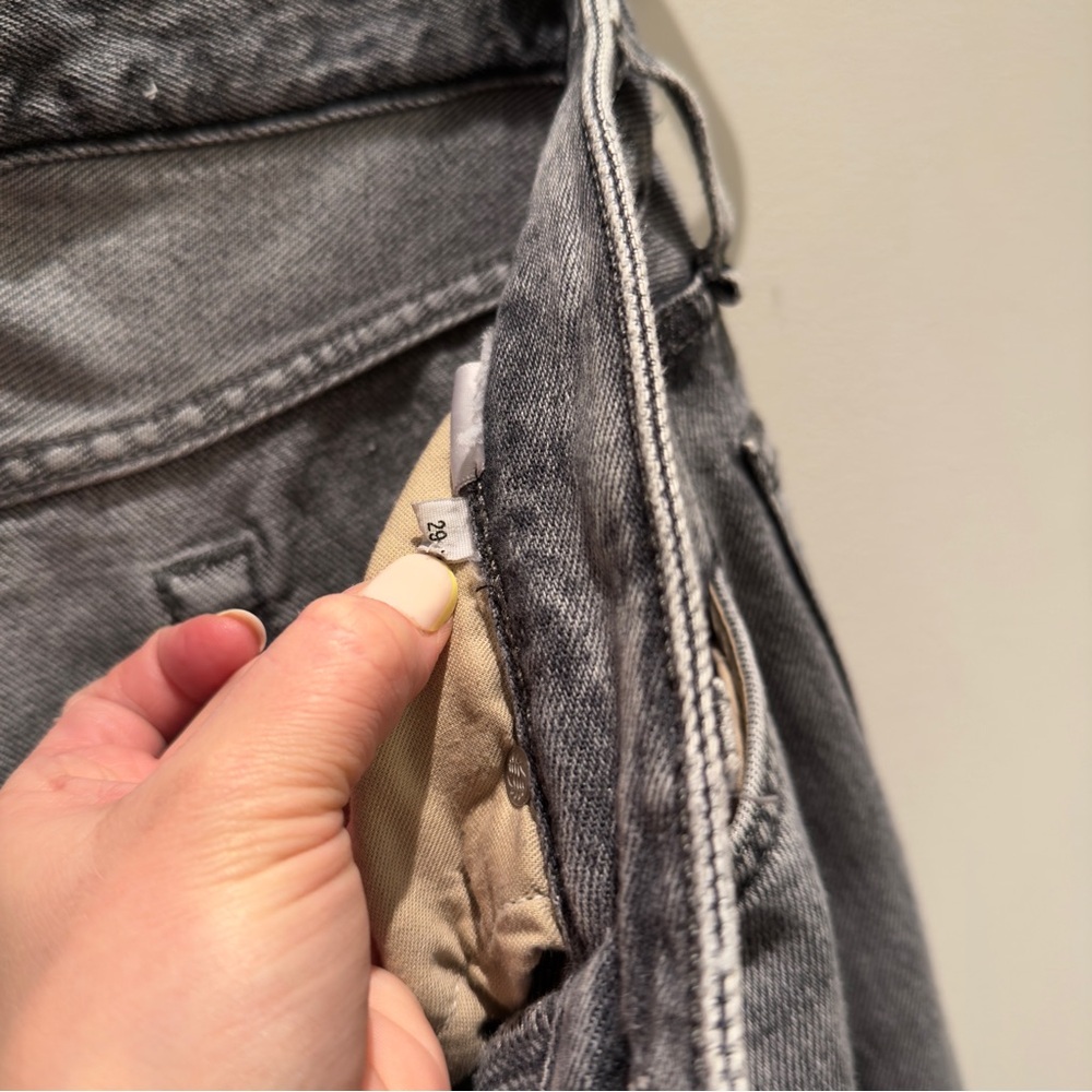 rag & bone Slate Grey Acid Wash Denim Wide Leg Baggy Jeans Size 29 Women’s - Picture 7 of 10